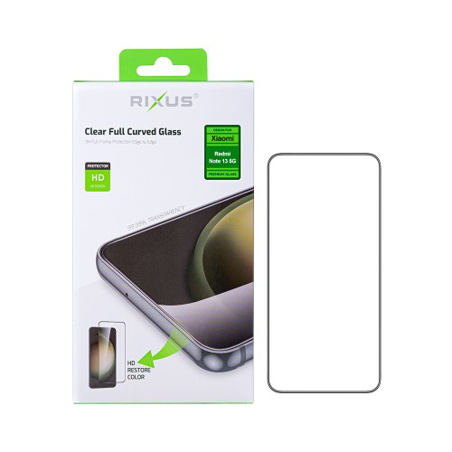 Rixus Clear HD Full Curved Edge Tempered Glass For Xiaomi Redmi Note 13 5G
