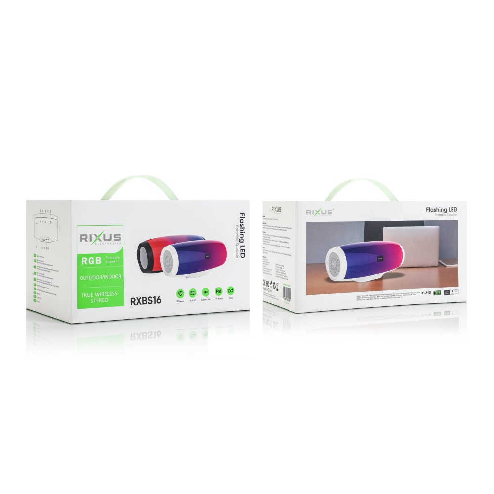 Rixus RXBS16 Flashing Led Bluetooth Speaker Black