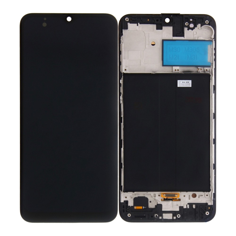 Samsung Galaxy M30 M305F Display And Digitizer With Frame Black Soft-OLED