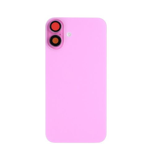 For iPhone 16 Plus Extra Glass Without NFC, Enlarged Camera Frame Pink