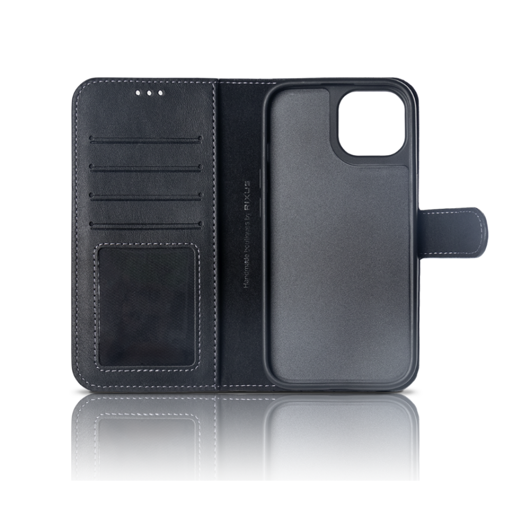 Rixus Duo Magnetic Detachable Wallet  For iPhone 15 Plus Black