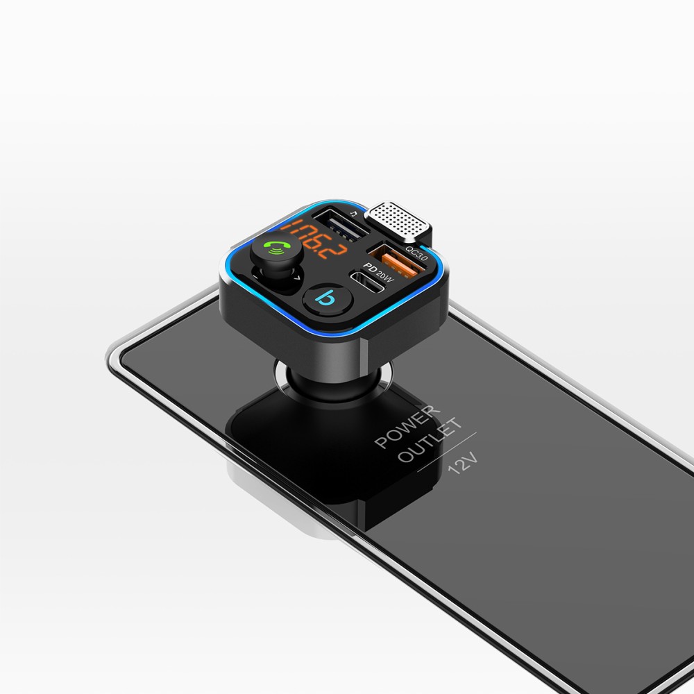 Rixus RXBT30 Car FM Bluetooth Transmitter Black
