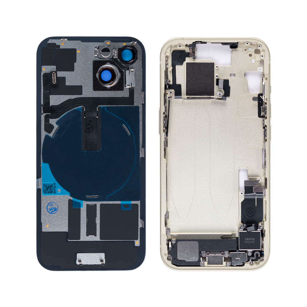 For iPhone 15 Complete Housing Incl All Small Parts Without Battery And Back Camera Yellow