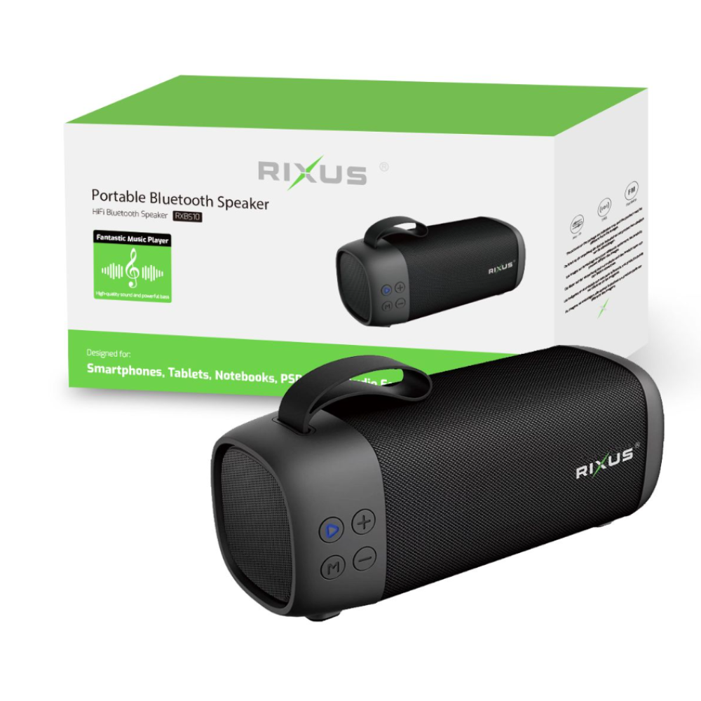 Rixus RXBS10 Portable Bluetooth Speaker Black