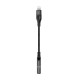 Rixus RXMU36L Lightning to 3.5mm Audio Adapter Female 10CM Black