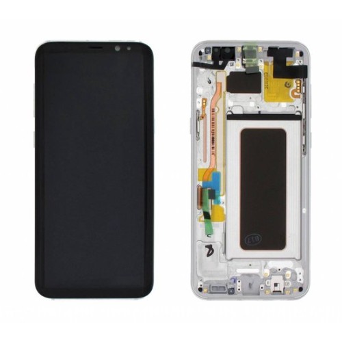 Samsung Galaxy S8 Plus (SM-G955F) Display Complete + Frame & Battery - Arctic Silver