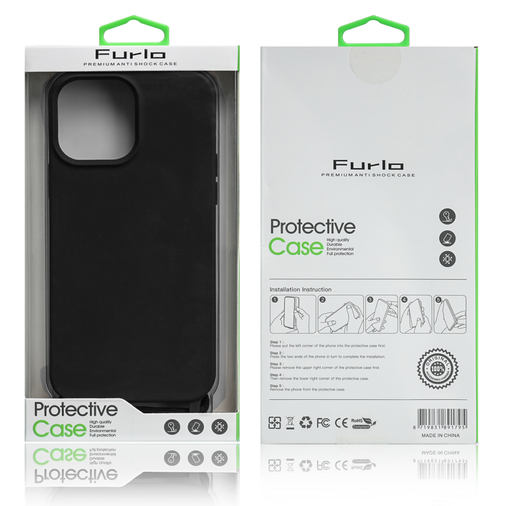 Furlo TPU Necklace Cord Cover for iPhone 6 Plus - Black