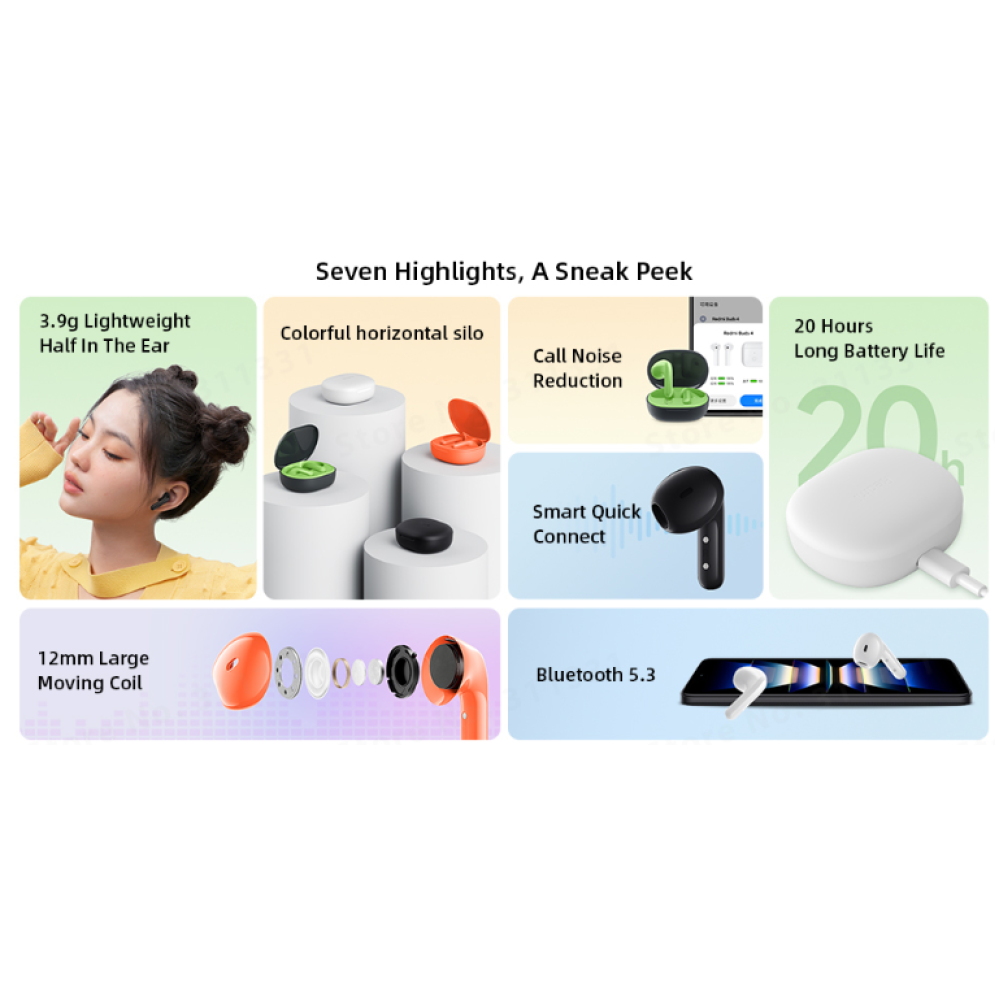 Xiaomi Wireless Earphones Redmi Buds 4 Lite BHR6919GL - White (EU Blister)