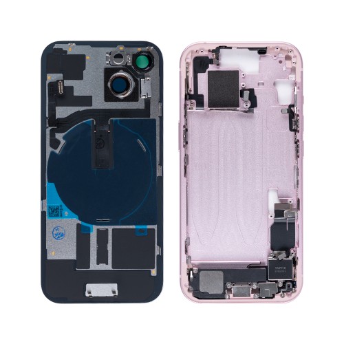 For iPhone 15 Complete Housing Incl All Small Parts Without Battery And Back Camera Pink