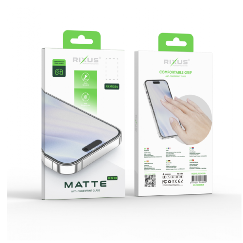 Rixus Matte Anti-Fingerprint Tempered Glass For iPhone 15 Plus