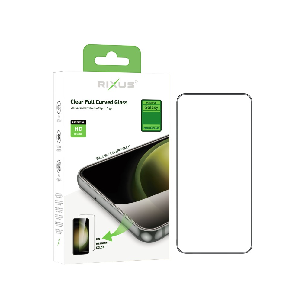 Rixus Clear HD Full Curved Edge Tempered Glass For Samsung Galaxy A25 A256B