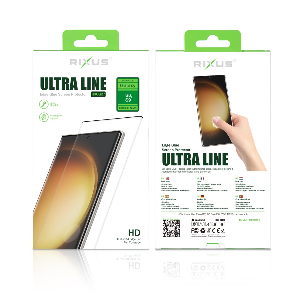 Rixus Ultra Line Tempered Glass For Samsung Galaxy S8 G950, S9 G960F