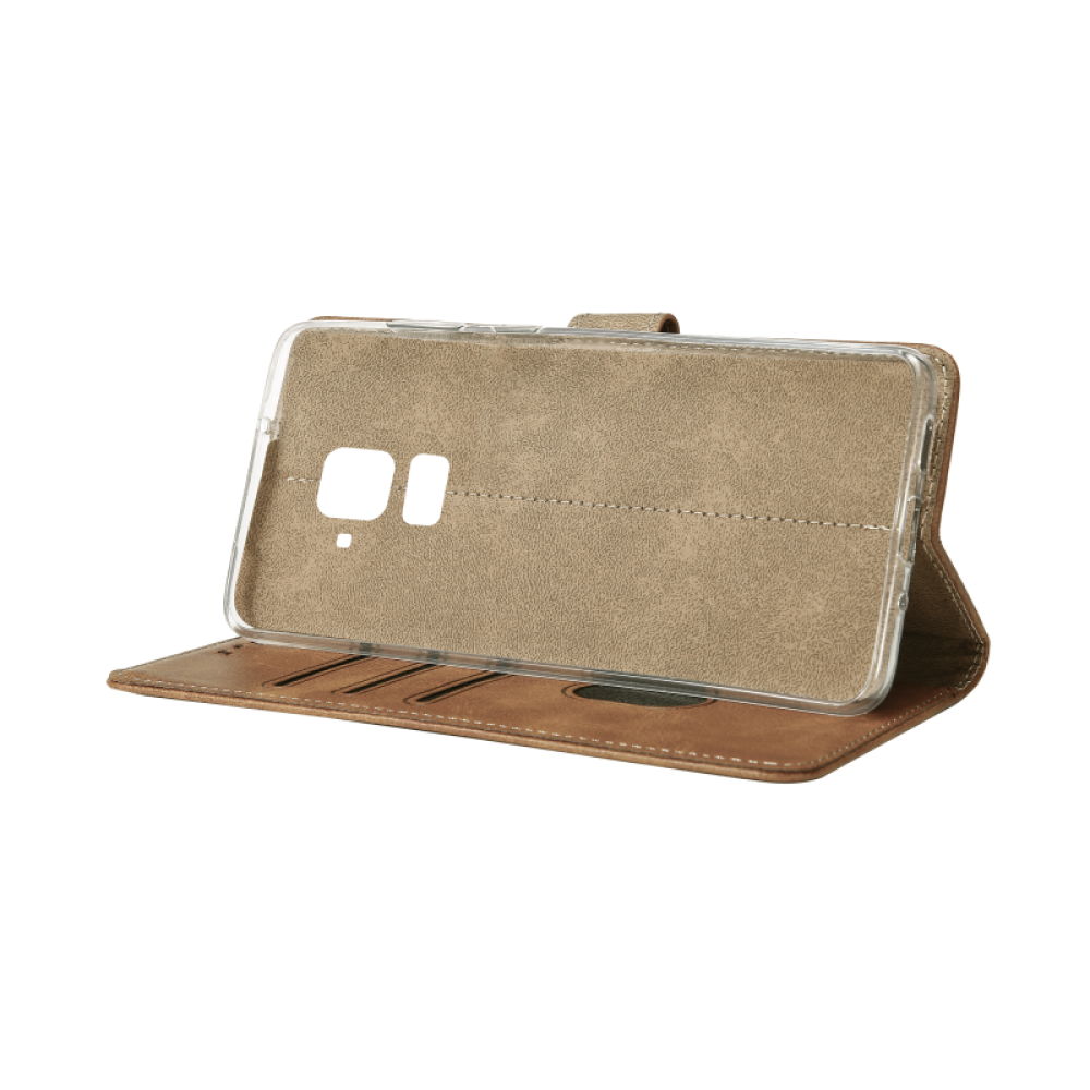 Rixus Bookcase For Samsung Galaxy A8 2018 A530F Light Brown