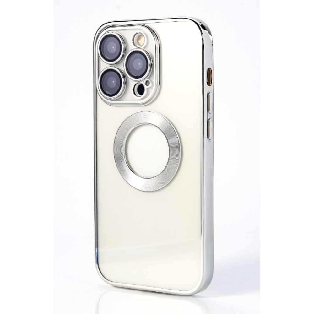 NY Glossy Phone & Camera TPU Case For iPhone 13 Pro - Transparent Silver