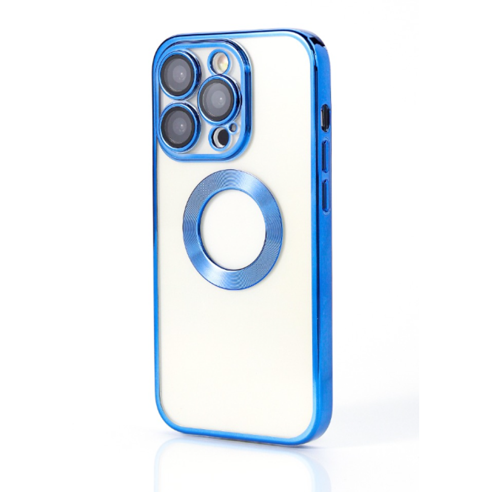 NY Glossy Phone & Camera TPU Case For iPhone 13 Pro - Transparent Blue
