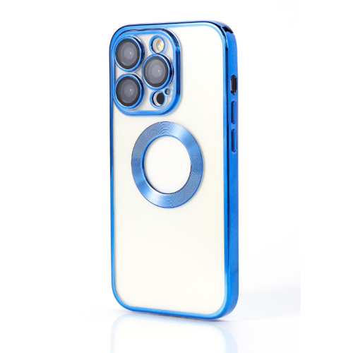 NY Glossy Phone & Camera TPU Case For iPhone 13 - Transparent Blue