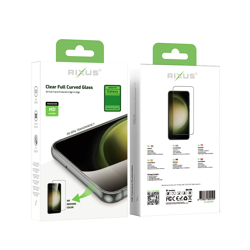 Rixus Clear HD Full Curved Edge Tempered Glass For Samsung Galaxy A70 A705F