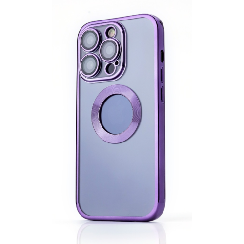 NY Glossy Phone & Camera TPU Case For iPhone 13 - Transparent Purple