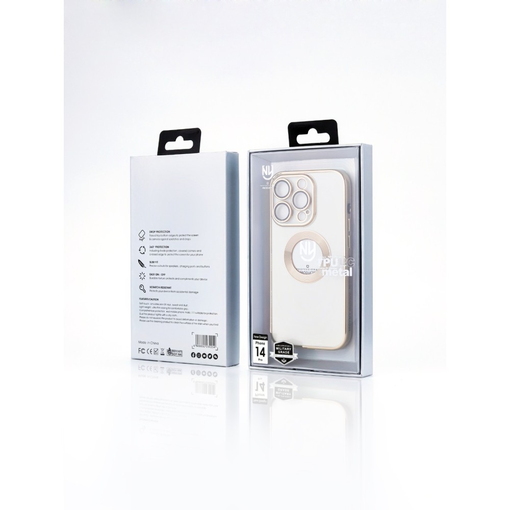 NY Glossy Phone & Camera TPU Case For iPhone 13 Pro Max - Transparent Black