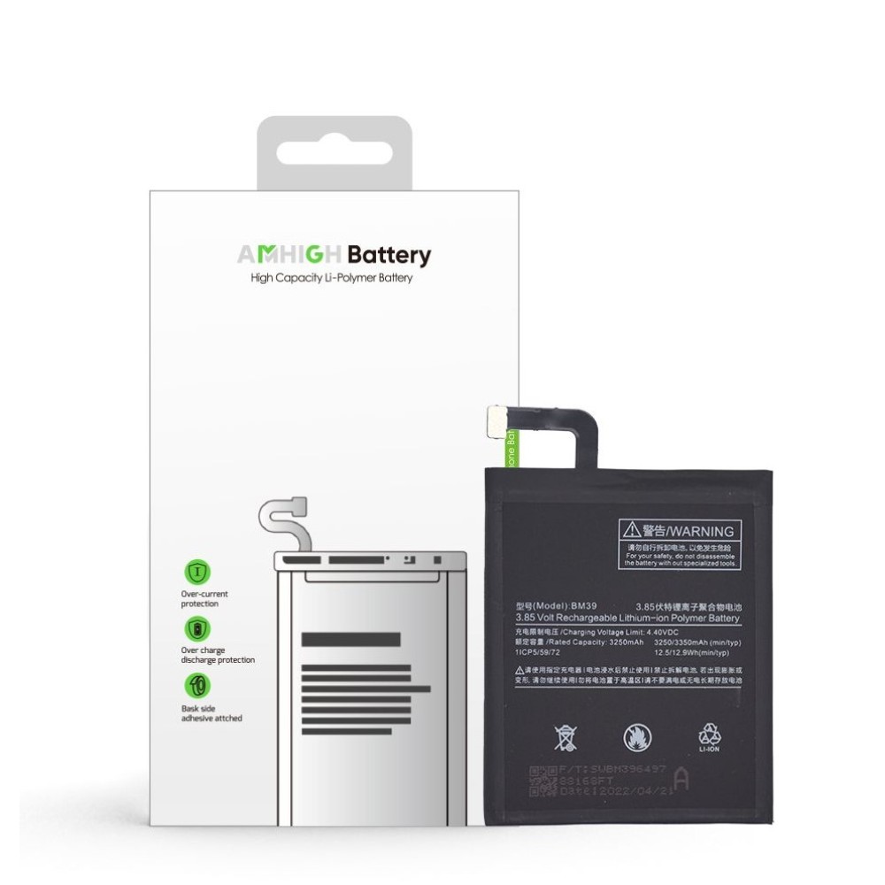 Xiaomi Mi 6 Battery BM39 - 3350mAh (AMHigh Premium)