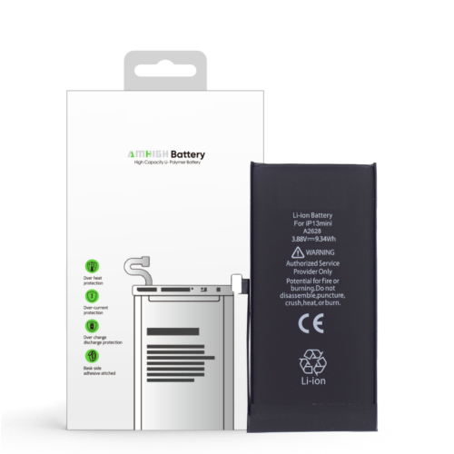 For iPhone 13 Mini Battery A2628, A2653 - 2406mAh (AMHigh Premium)