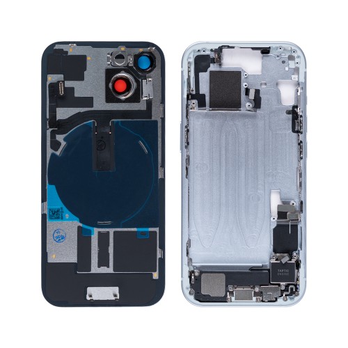 For iPhone 15 Complete Housing Incl All Small Parts Without Battery And Back Camera Blue